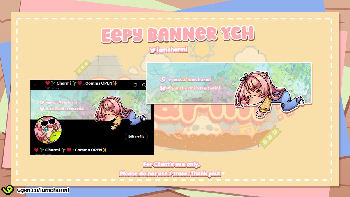 iamcharmi_'s tweet photo. Eepy Banner YCH is now open in my #Vgen !! 👀✨✨✨ 

✨♥ &amp; reposts are highly appreciated ♥ ✨
#VGenComms  #commissionsopen @Artistreccs https://t.co/Y5j4GbBRYh