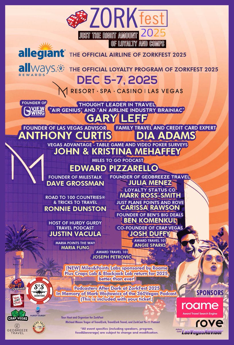 ZorkFest 2025 at <a href="/MResort/">M Resort Spa Casino</a> 
🏨 Amazing 🏨 🎰 hotel 🏨 
🎲 Reserved craps $10 &amp; $15
♦️ Reserved squeeze baccarat for $25 🙈 
🎰 Most amazing casino comp 🎰 Master Class 
📖 Incredible line up of diverse speakers! 
💵 Creative spend 💰 taken to “next level” with incredible content!