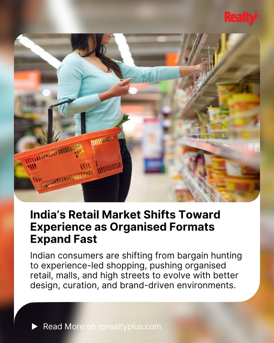 RPRealtyPlus's tweet image. As organised retail expands, malls and high streets are levelling up with better design, smarter curation, and immersive brand zones.

Read more: rprealtyplus.com/news-views/ind…

#RetailTrends #ExperientialShopping #IndiaRetail #MallCulture #HighStreetIndia #ConsumerTrends