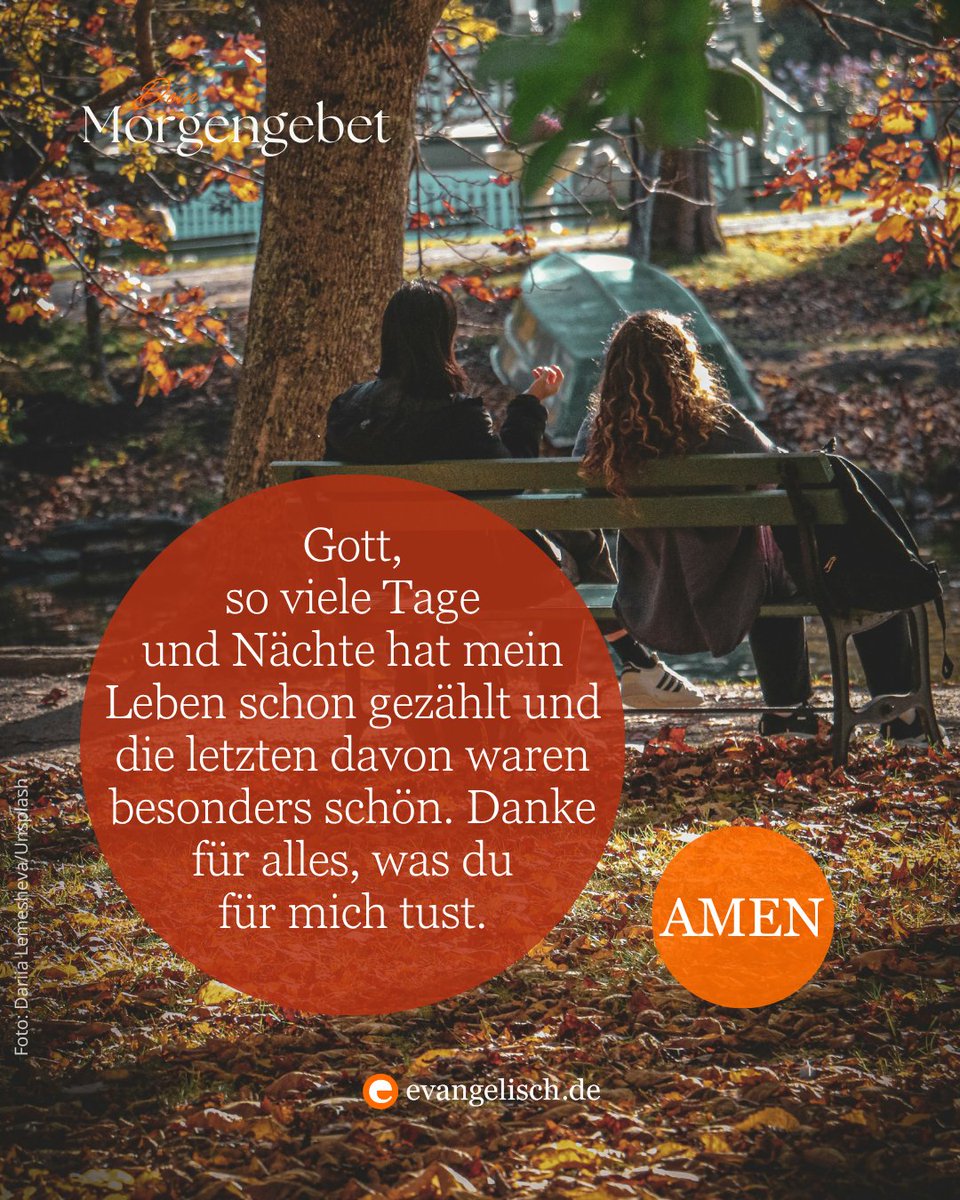 evangelisch_de's tweet image. Unser heutiges #Morgengebet 🙏 Gott, so viele Tage und Nächte hat mein Leben schon gezählt und die letzten davon waren besonders schön. Danke für alles, was du für mich tust. Amen.🧡