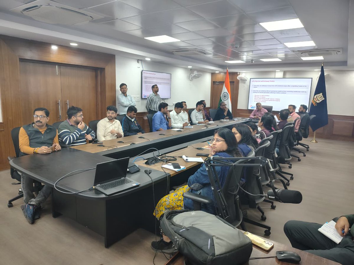 narcoticsbureau's tweet photo. 📢 𝗨𝗣𝗦 & 𝗡𝗣𝗦 𝗪𝗼𝗿𝗸𝘀𝗵𝗼𝗽 𝗮𝘁 𝗡𝗖𝗕 𝗛𝗤

🔹 Narcotics Control Bureau (NCB) organized an insightful workshop on UPS and NPS at its HQ with expert guidance from ICICI Prudential Pension Funds.

🔹 The session provided valuable insights on the Unified Pension Scheme (UPS) and the National Pension System (NPS), focusing on their importance for long-term financial planning & retirement security. 

🔹 Around 50 NCB employees from NCB HQ, Delhi Zone & DDG (NR) office participated in the workshop in hybrid mode, actively engaging in discussions.

#NCB #NPS #UPS #PensionFunds #FinancialLiteracy #EmployeeEngagement #Workshop

@HMOIndia @dg_ncb @MSJEGOI @PIBHomeAffairs @DDNewslive @airnewsalerts1