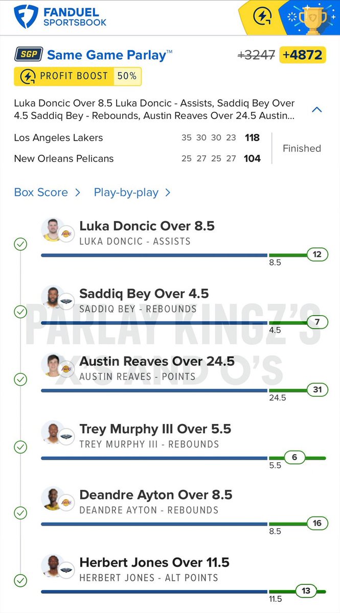 YoungKingz12's tweet image. Another dub! @PlaysByZo cord went crazy today! My Lakers SGP lay and others’ lays made so much green today! #letsfuckinggo