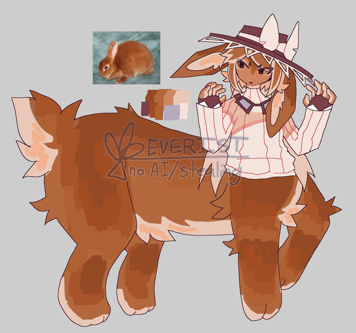 RevReverei's tweet image. orange rex rabbit centaur🤔