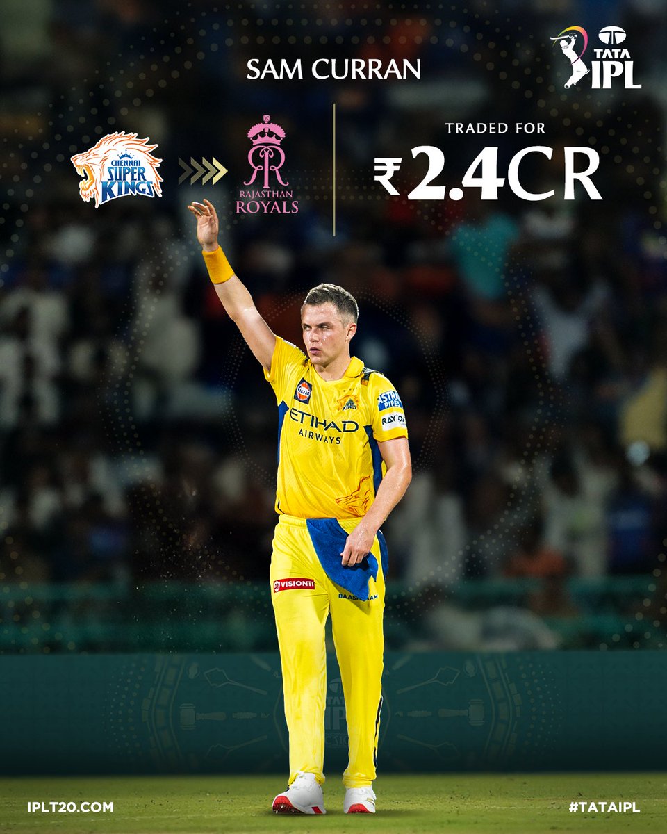 iamajayjangirr's tweet photo. 🚨 :: Sam Curran To RR 🩷....
#Curran #IPL2026 #IPLTrade https://t.co/YP0otAG2La