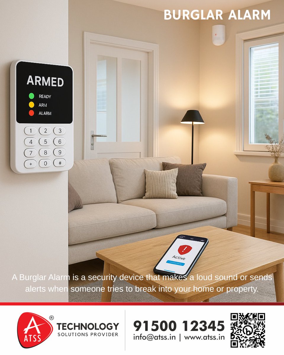 InfoATSS's tweet image. Burglar Alarm
Focus on Protection &amp;amp; Peace of Mind
A reliable Burglar Alarm is your silent guard, ready to sound the alert or send instant notifications if anyone tries to breach your home or property. 🏠🔒
#BurglarAlarmSystem #HomeSecuritySystem #ResidentialAlarm #ReliableAlarm