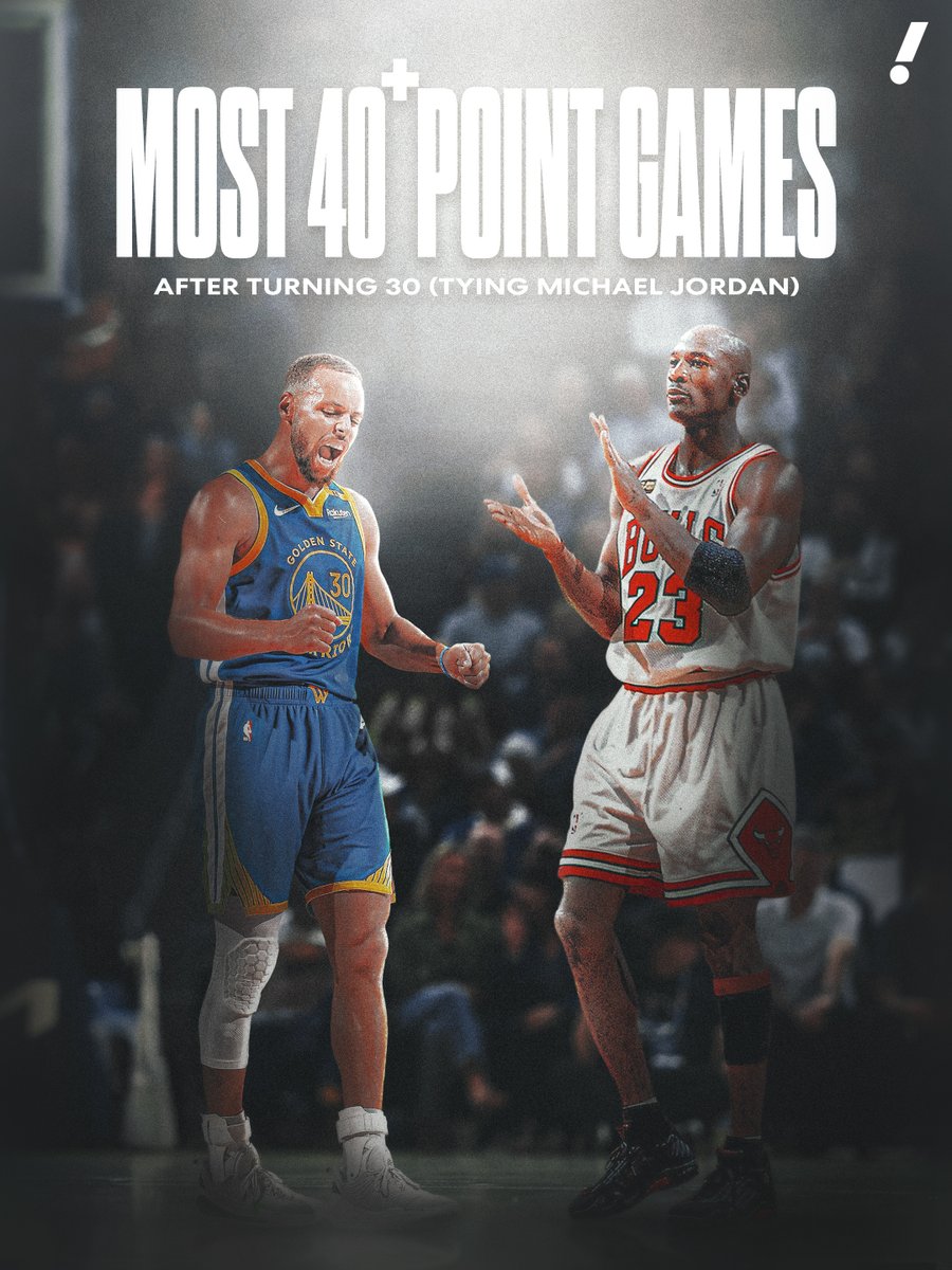 STEPH 🤝 JORDAN

Steph Curry ties Michael Jordan for the most 40-point games after turning 30 (44) 😤