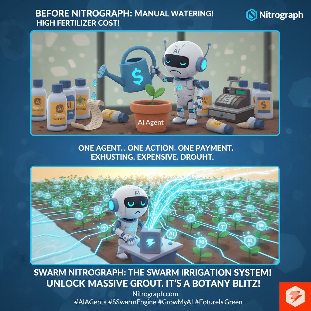 driew90's tweet image. Still manually watering your AI Agents, one by one, with expensive fertilizer? 😩 Expensive drought!

SWARM @Nitrograph: SWARM IRRIGATION SYSTEM! 💧 Achieve massive mass growth. It&apos;s Botany Blitz for your Agent Economy!

#AIAgents #Nitrograph #SwarmEngine #GrowMyAI