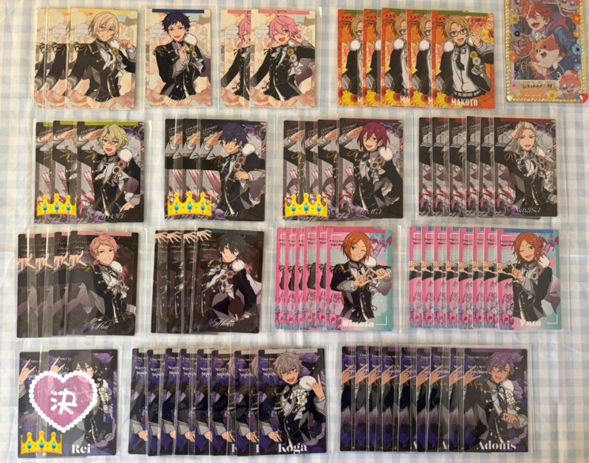 rinan_89's tweet image. あんスタ スタフォニ カードコレクション 
交換

譲：画像参照

求：レオ 泉 薫 スバル 真緒

⟡.·👑はレオ泉優先
⟡.·11/24現地手渡し又は郵送にて
(11/22.23 12/6発送)

よろしくお願いいたします🌼