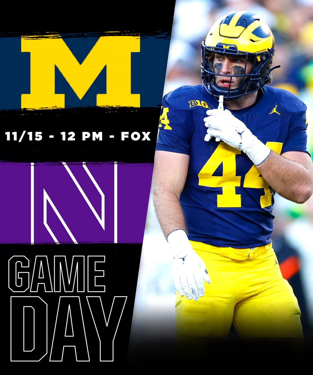 uofmcoverage's tweet image. GAMEDAY! 〽️

Michigan is a 10.5-point favorite against Northwestern (5-4). Drop your score predictions👇

#BeatNU #GoBlue