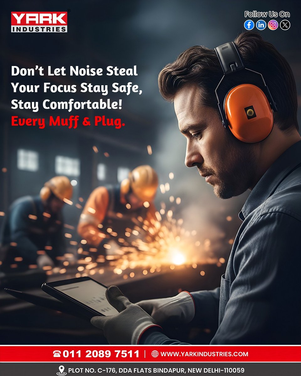 YarkIndustries's tweet image. 🔊 Don’t Let Noise Steal Your Focus — Stay Safe, Stay Comfortable! With Yark Industries’ Ear Muffs &amp;amp; Plugs, every muff and plug is designed for maximum safety, comfort, and productivity. 👂⚡

For more Information call us at : 01120897511 

#YarkIndustries #HearingProtection