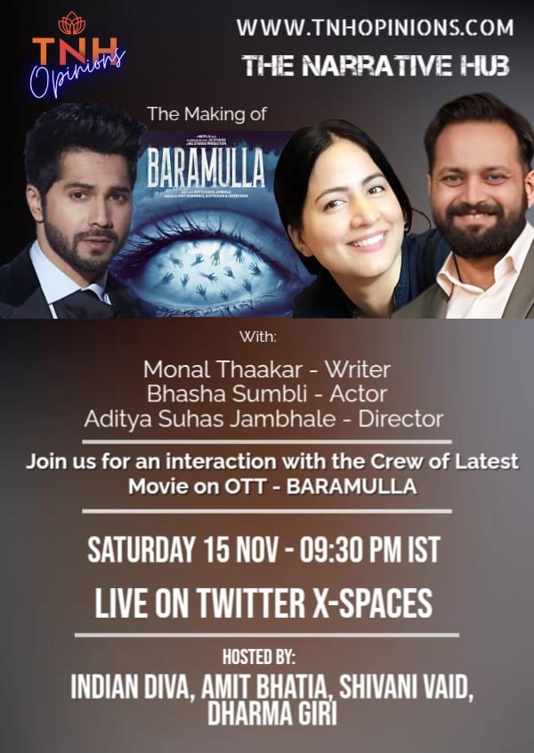 ✨ Announcing a Special Space on “BARAMULLA” 🎬✨
Excited to host an insightful Space on the much-talked-about film BARAMULLA — a story that has stirred conversations and touched hearts. 🏔️🎥
Joining me as our distinguished guest speakers:
🎙️ Writer – <a href="/monalthaakar/">Monal Thaakar 🇮🇳</a> 
🎙️ Director –