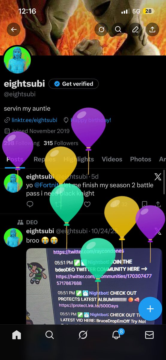 eightsubi's tweet photo. yo big nose can you wish me a happy birthday @raycondones https://t.co/gVJw81qmnq