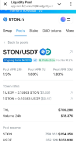 GPTTK_Token's tweet photo. Ang $STON / $USDt farm ang stable at reliable na money-flow ng https://t.co/rKHRkpMqUf ecosystem.

Solid ang APYs, walang lock-up, at suportado ng native token na nagpapatakbo ng lahat sa @ston_fi https://t.co/RVIsvMm4By