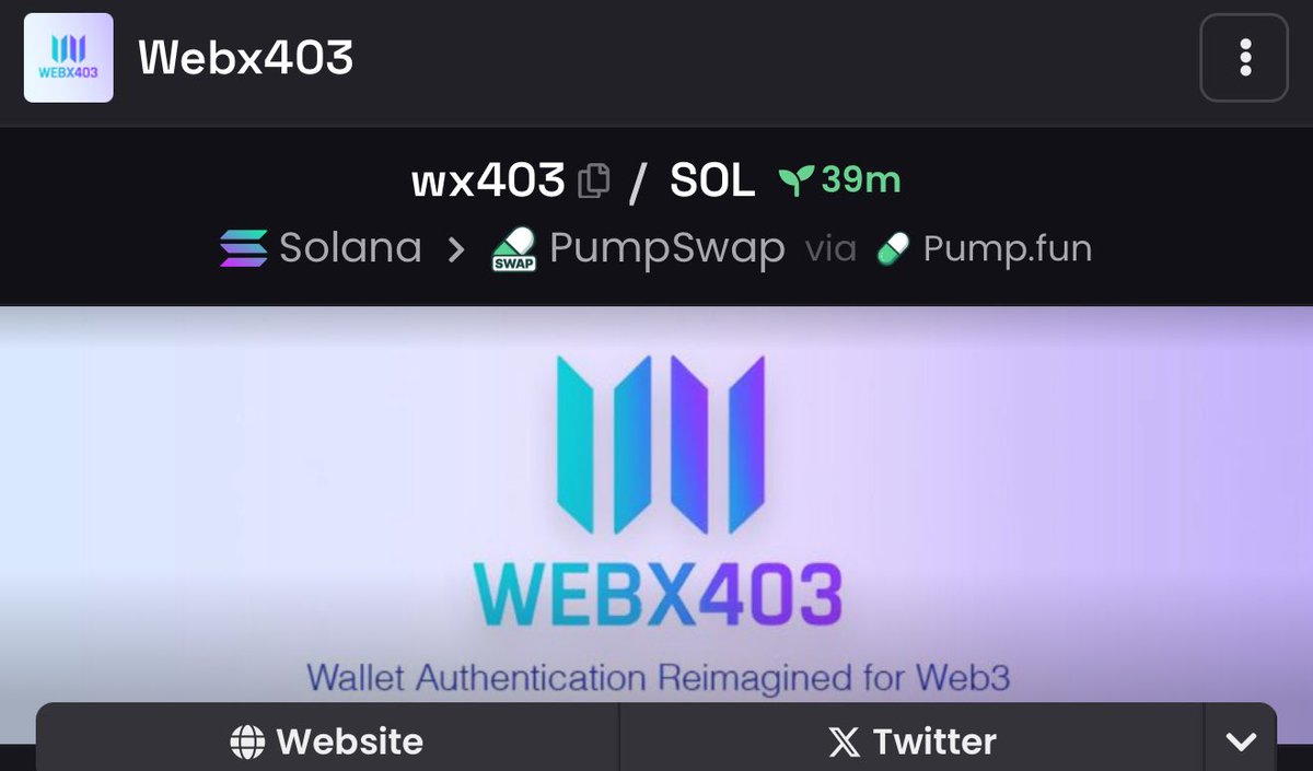 CryptoLord100x's tweet image. $wx403 (sol)

working tek, open source as it seems.

2FA But with wallet signature...

seems like a first mover to me

gambling here , please dyor

webx403.com

HQAByYMAgDgimjmAiADvHn1XSex2LUNeNxypva7wpump