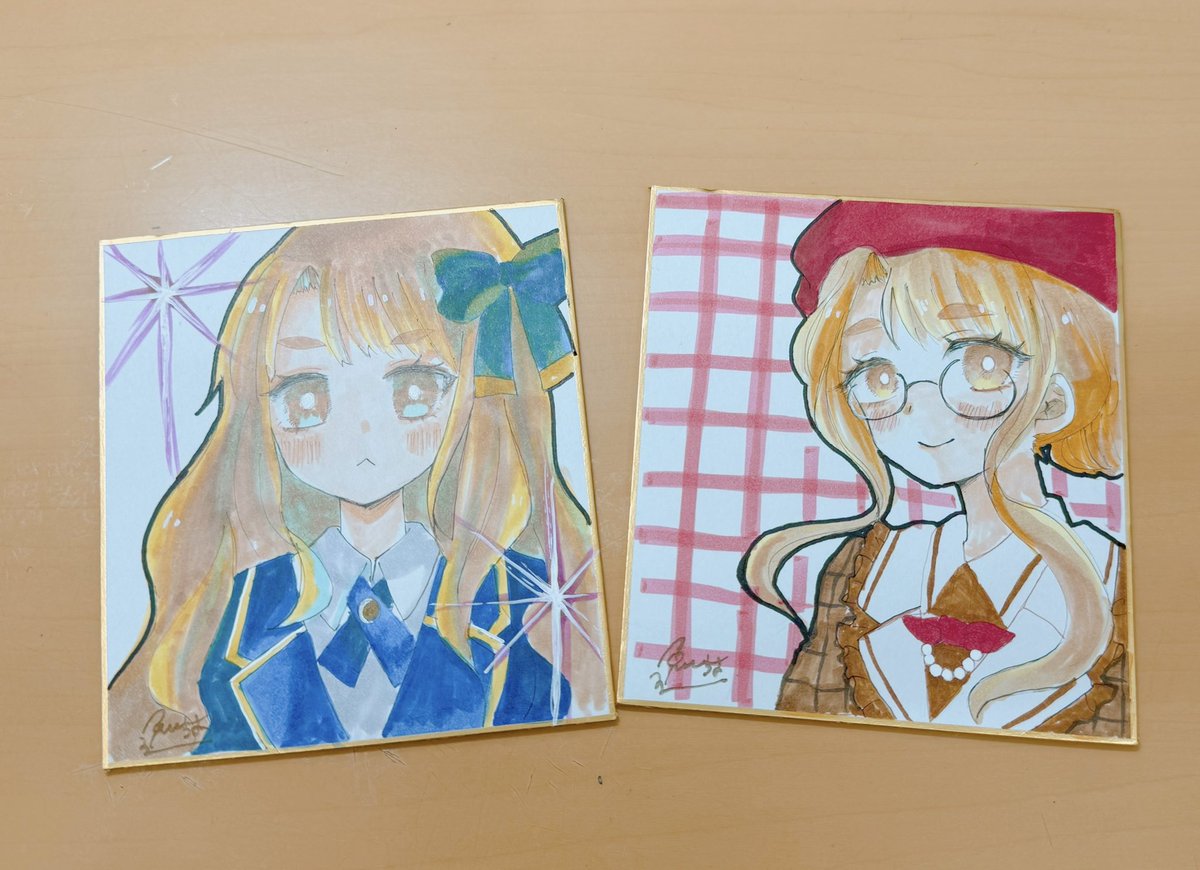 RT @opiumally: 宮尾美也さんの色紙2枚描けた、もしかしたら増えるかもです