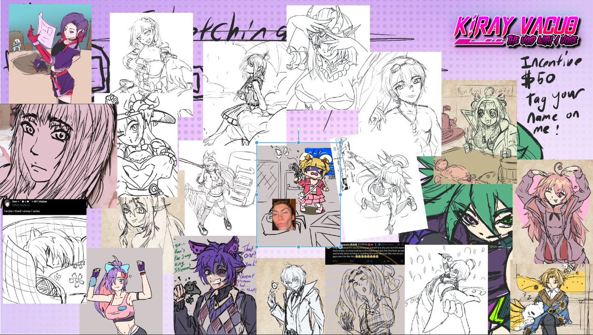 KirayVacuo's tweet photo. I am really proud of all the sketch I've made from this month #KiraySketchathon. and as promise i will still keep going on this sketch spree for my donathon. this whole month.
I mainly target Vtuber I found in #Hololist who are having a Bday and Anniversary.
If you ever felt your Oshi is left out I have this special Sketchathon Service in my #VGenComm setup for you to commission me to Sketch your Oshi in cheap.
@Artistreccs #KirayVArt