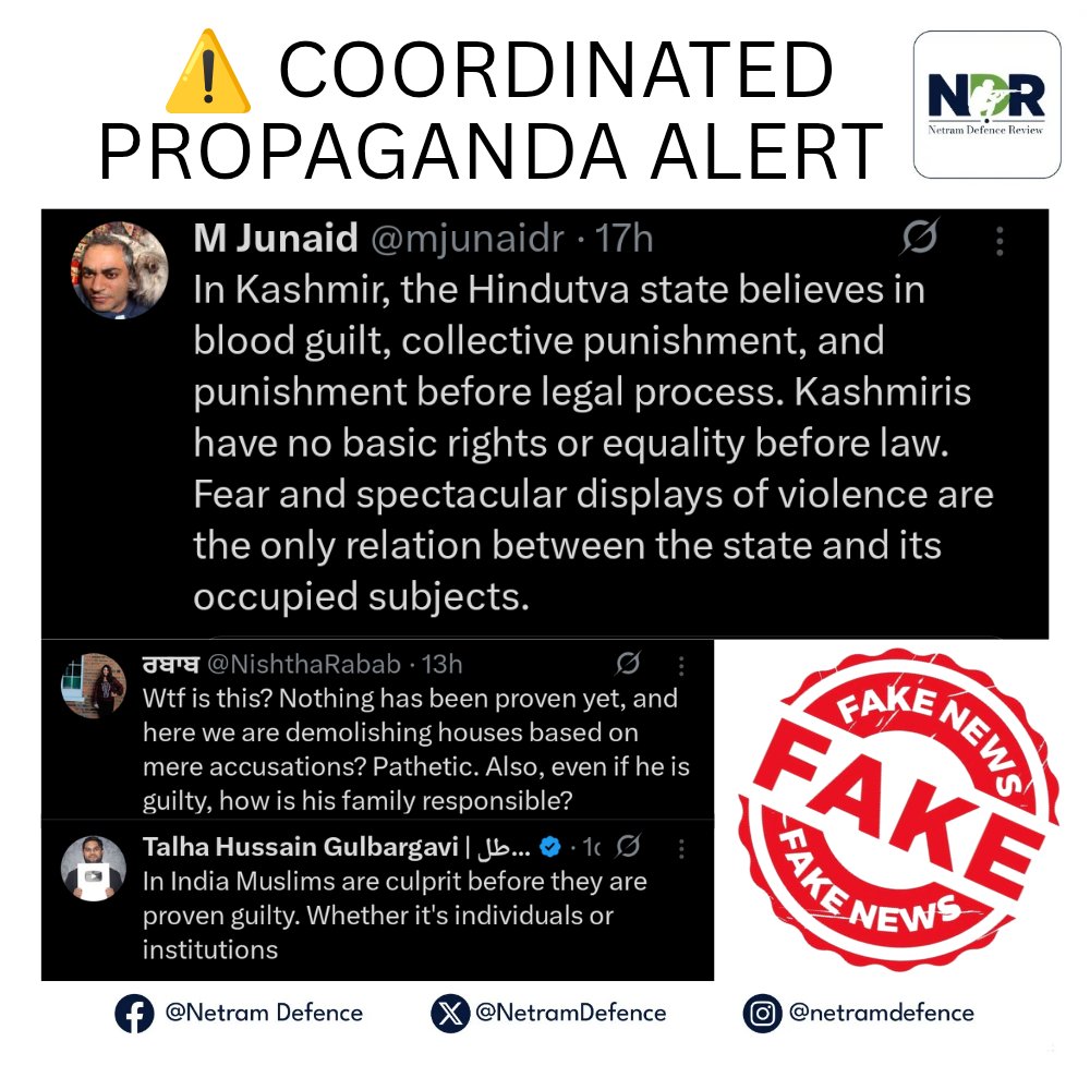 Massive Propaganda campaign by Pakistani ISPR to whitewash Delhi Terror attack.

Facts:
Umar Nabi is a suicide bomber drove an explosive‑laden car near Red Fort, killing and injuring innocent people, a terror act confirmed by forensic DNA match with his mother, CCTV trail and