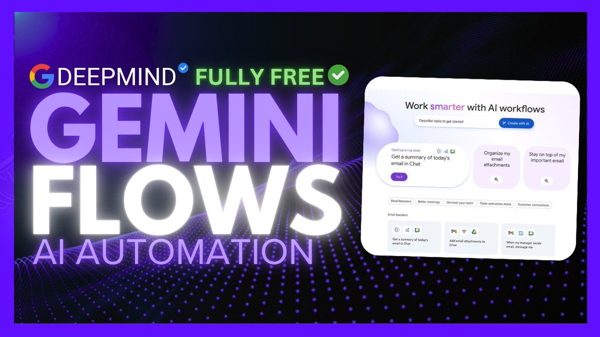 Gemini Flows: Google's NEW AI Agent Automation Platform! EASILY Create AI Agents To Do Anything!: youtu.be/UACj1WqXU2Q