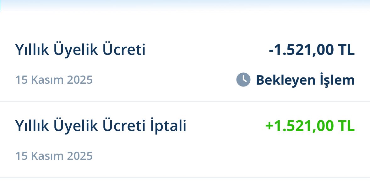 Daha bu sabah DenizBank kredi kartı yıllık üyelik ücreti diye para kesmiş. Hem de 1521 lira gibi bir miktar! Sabah falan demedim hemen aradım iadesini talep ettim, anında yaptılar. Bu ücreti ödeyecek bir hizmet sunsalar neyse ama bu işi aidatsız da gayet güzel yapan bankalar