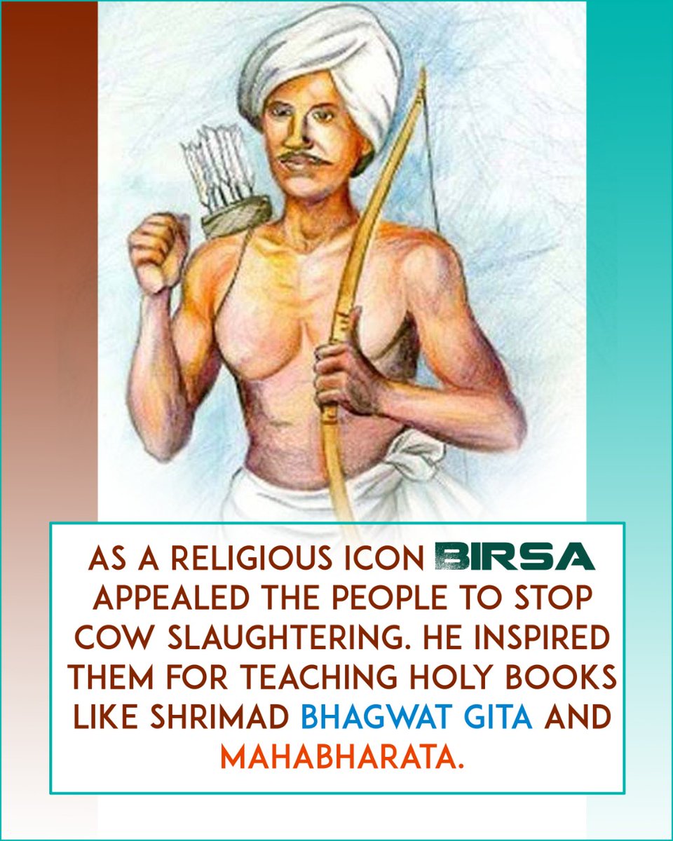 Jitendra29975's tweet photo. भगवान  बिरसा  मुंडा  ने  वनवासियों  को  तुलसी  पूजा,  गौ  हत्या  न  करने,  रामायण,  महाभारत,  गीता  का  नित्यपाठ  करने,  मांसाहार  छोड़ने  व  शुद्ध,  सात्विक  जीवन  जीने  के  लिए  प्रेरित  किया|#JanjatiyaGauravDivas https://t.co/zM54DmtaCh