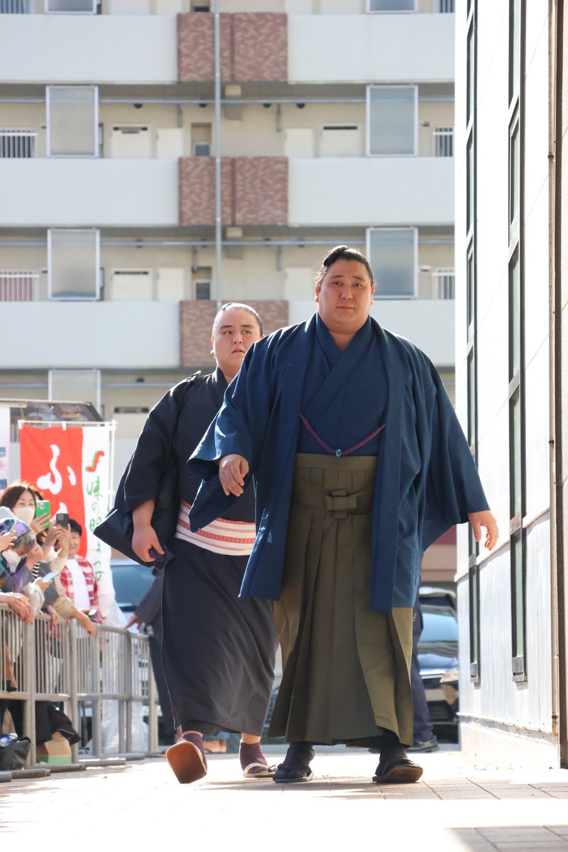 七日目の様子＞ 場所入り。 狼雅 二子山部屋 #sumo #相撲 #十一月場所