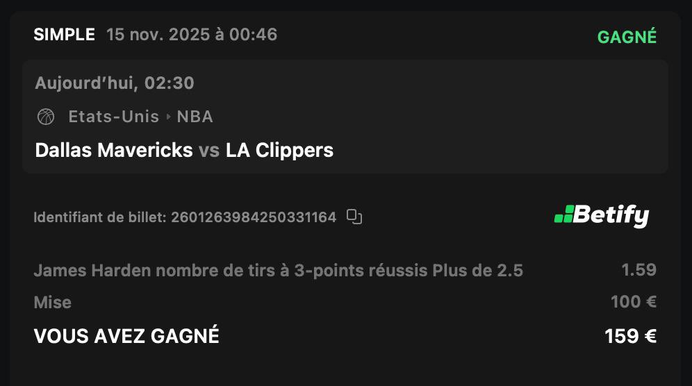 theo69prono's tweet image. PERFECT #NBA ICI🔥

Public⬇️
Lamelo +6.5 passes @1.52 ✅
Curry 20/Wemby 25 @1.86 ✅ 

@Theo69Pass⬇️

4/6✅ on encaisse 📈

QUI AVAIT SUIVI??? 🥳
Régalade sur les 2 bets publics et on passe pas loin du Perfect dans le Pass 

20€ paypal/psf à gagner dans les RT ♻️