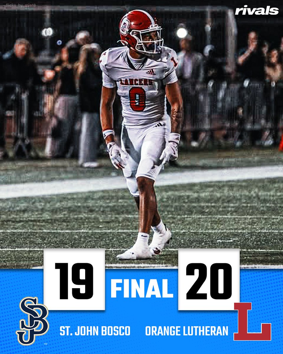 RivalsHS's tweet image. 🚨UPSET🚨 Orange Lutheran defeats No. 3 St. John Bosco 20-19

Recap: on3.com/high-school/ne…
