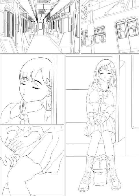 電車の中のJKちゃんの様子