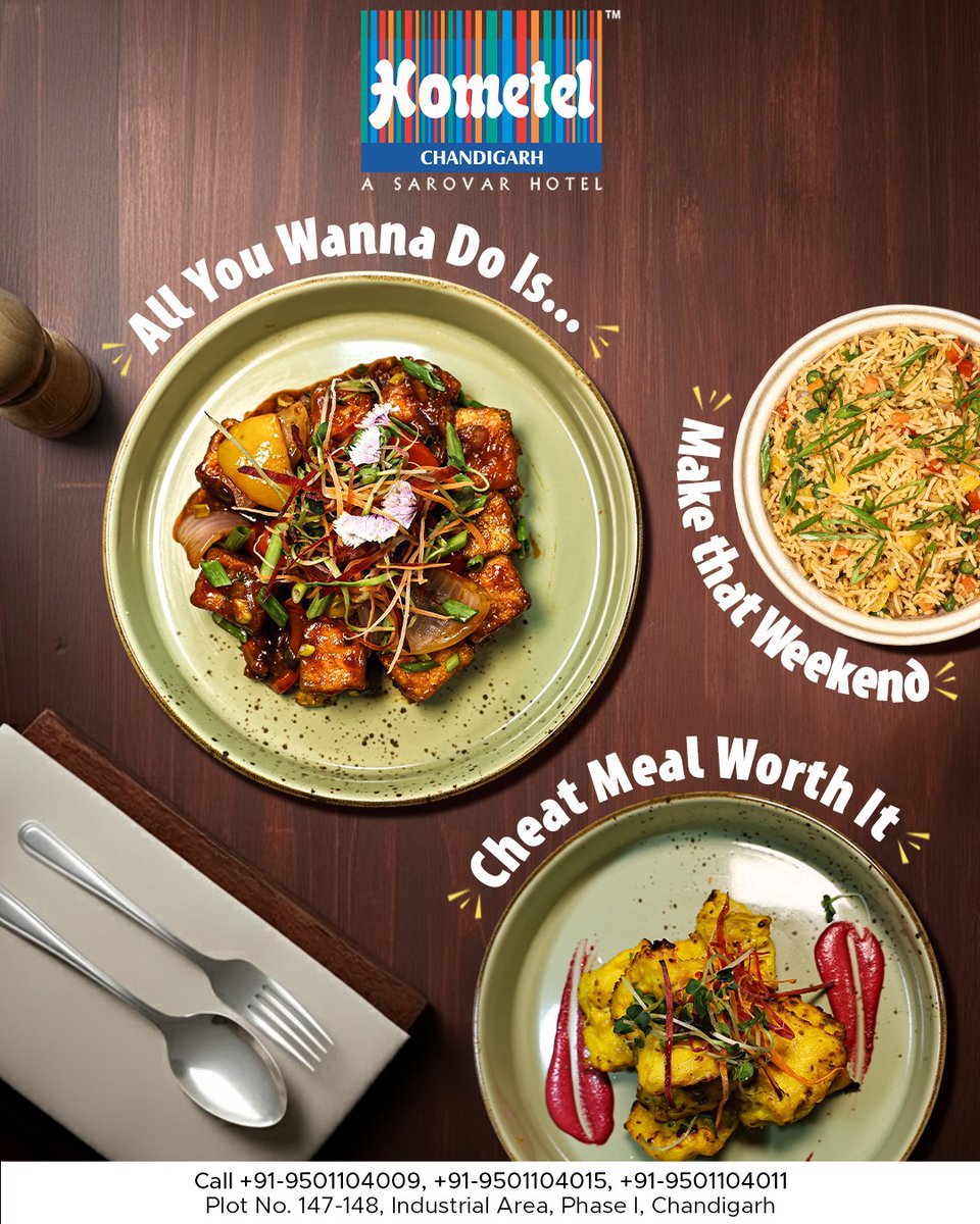 HometelChd's tweet image. Too Yummy To Resist! 😋✨

Treat yourself to a guilt-free, flavour-packed meal this weekend at HOMETEL, CHANDIGARH.

📞 +91-9501104009 | +91-9501104015 | +91-9501104011
📍 Industrial Area, Phase I, Chandigarh
#HometelChandigarh #NewFlavours #WeekendCravings #DeliciousEats
