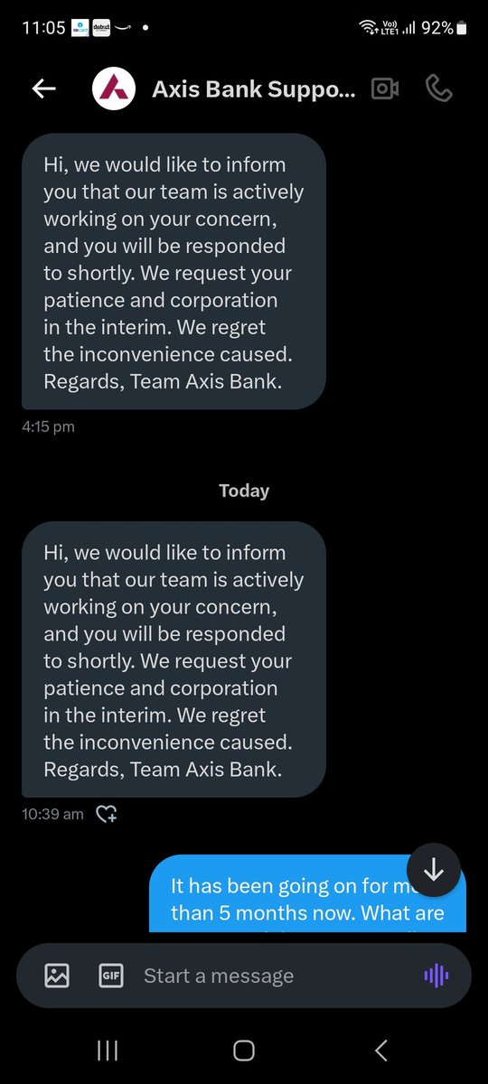 ca_simargulati's tweet photo. @AxisBank @AxisBankSupport I've been following up for 5+ months for UPI on HUF account. Firstly, support team was not even aware of UPI for HUF account until I shared attached email. They're sending attached standard messages but no resolution.
@RBI @NPCI_NPCI Intervention reqd. https://t.co/iYkAl41tGb