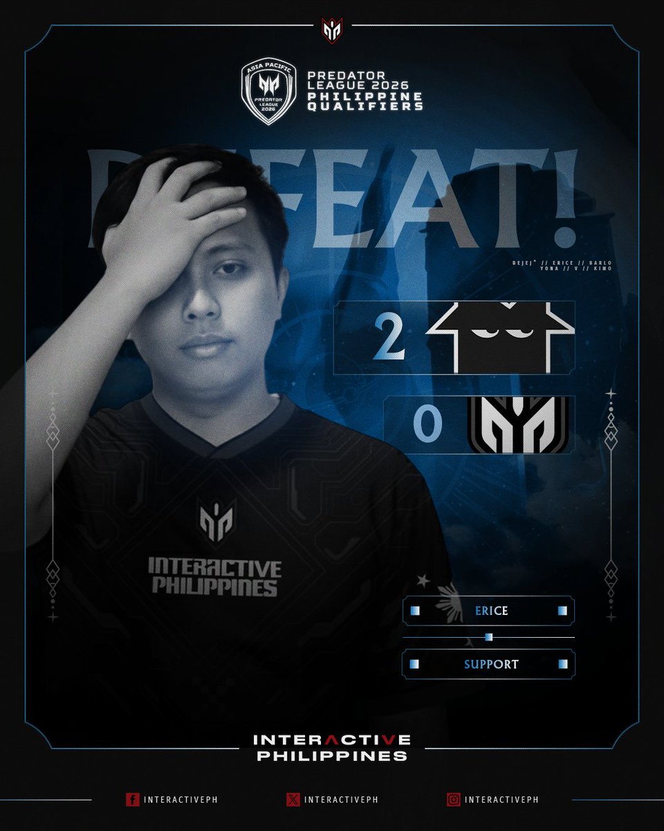 InteractivePH's tweet image. GGs , Team Nemesis is too strong today!
GL GL sa lipad idol!

#IAPBeast #PredatorLeague #PhilippineQualifier