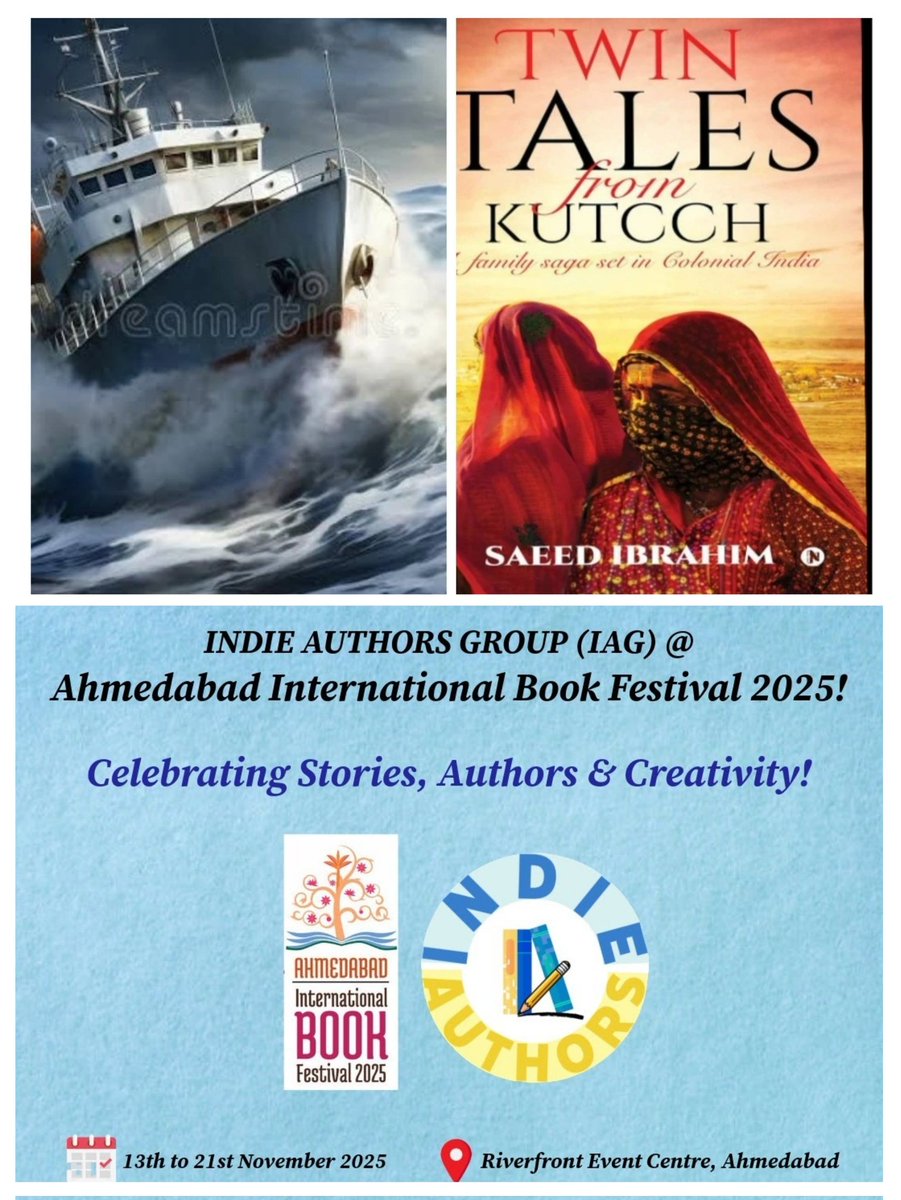 "Titanic of Gujarat"  a personal perspective.
"Twin Tales from Kutcch," is available  at the Indie Authors Stall No. 94 at the Ahmedabad International Book Festival.
Be sure to get your copy.
              instagram.com/p/DREMxhBiQtK/…