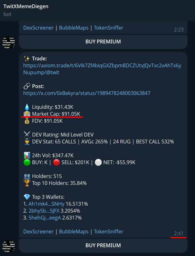 TwitXMemeDiegen's tweet photo. $Donica

1221%         

91k MC ----> 1.2m MC          
Look at the time and mc          
My $BOT predicted the rise of this coin          
Link: https://t.co/jDe0uxeLgd 

6Vik7Zf4biqGXZbpm8DCZUtvJQvTvc2vAhTx6yNupump

#Crypto #SolanaMemeCoin #Solana https://t.co/Cl5luejQVv