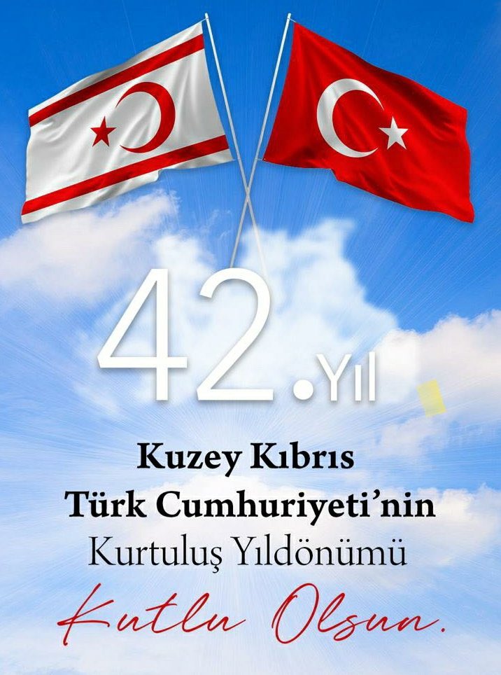kartalmustip1's tweet image. Kuzey Kıbrıs Türk Cumhuriyeti’nin 42. kuruluş yıl dönümünü ve 15 Kasım Cumhuriyet Bayramı’nı gururla kutluyoruz.

#15kasım #kktc #kıbrıs #kuzeykıbrıs #cumhuriyet #raufdenktaş #fazılküçük