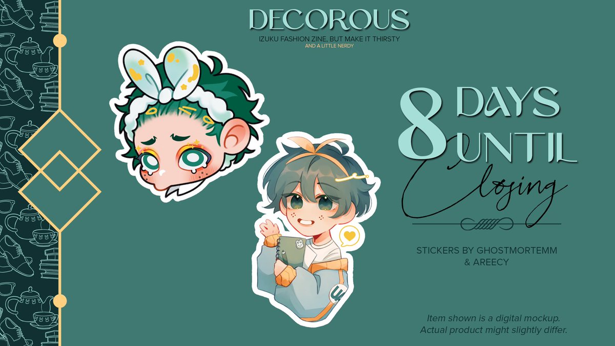 📚8 DAYS LEFT📸

Check out how sweet Izuku looks! Don't forget to purchase these precious stickers for your collection before leftover sales close on December 1st!

Shop: decorouszine.bigcartel.com

#dkfashionzine💚