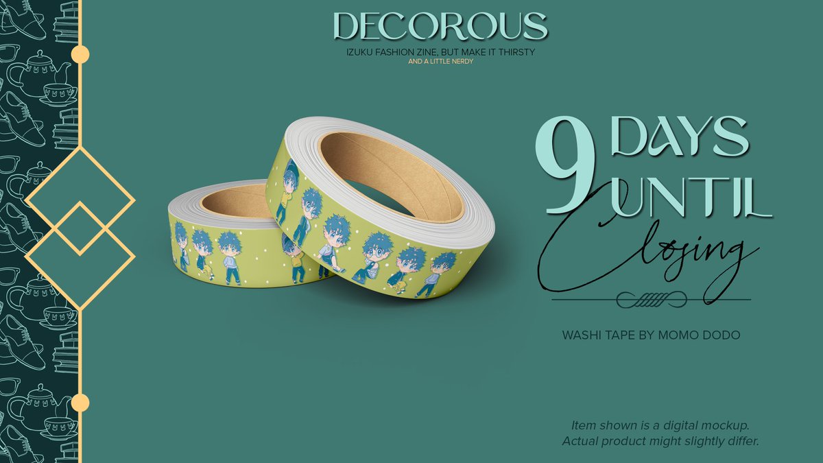📚9 DAYS LEFT📸

We know you can't stop thinking about that adorable washi tape. Add one to your cart before leftover sales close on December 1st!

Shop: decorouszine.bigcartel.com

#dkfashionzine💚