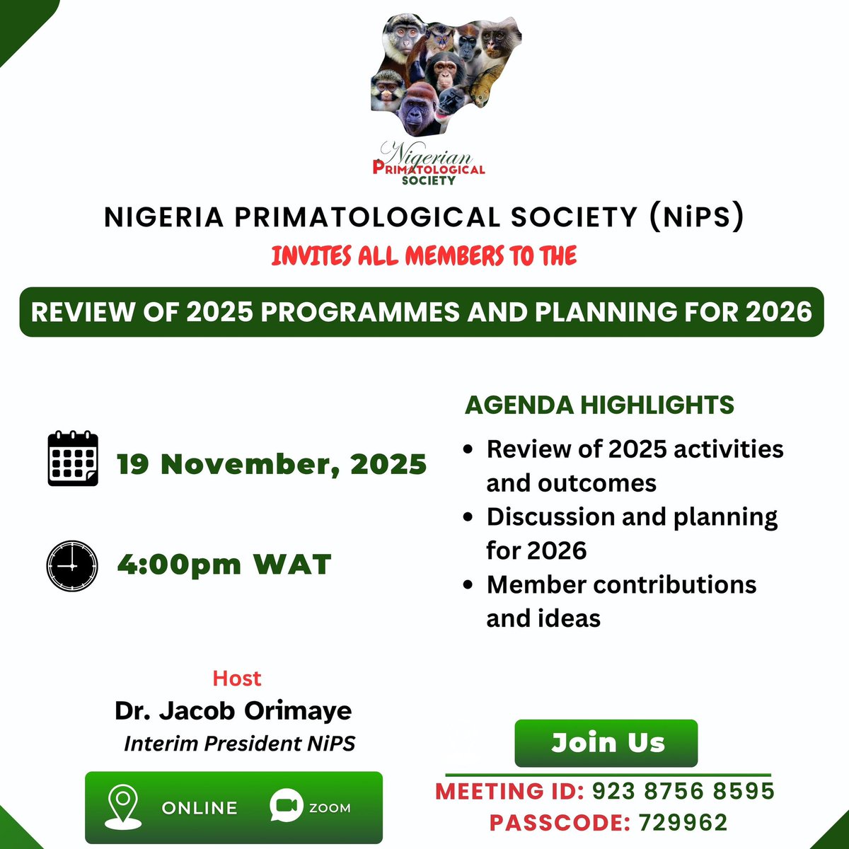 Nigerian Primatological Society tweet media