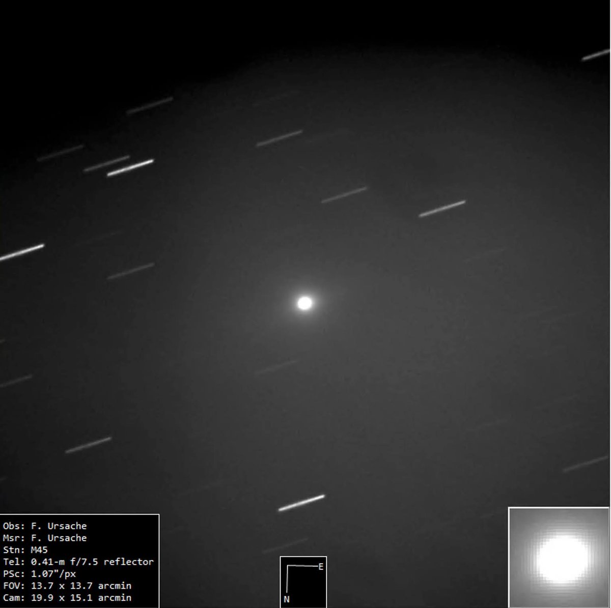 🚨 The Mystery of 3I/ATLAS Deepens… 🚨

On November 14, 2025, astronomers captured a striking new image of 3I/ATLAS. Its glow is intense, the coma—an unusually large, diffuse, and wispy cloud—spreads around it, but the tail is strangely missing. The shape, brightness, and motion