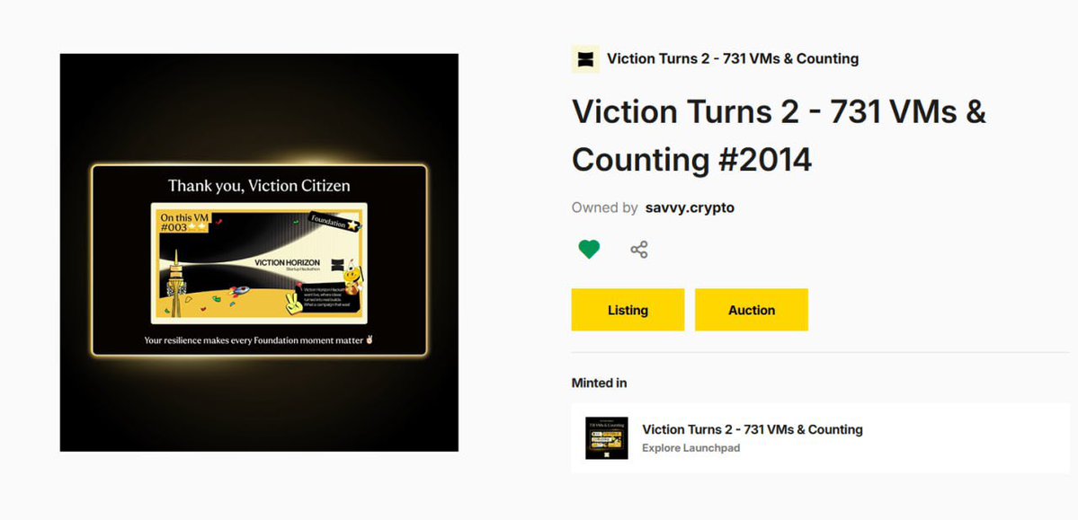 techsavvyy02's tweet image. 24 mints collected, from IRL to Community, Foundation to Ecosystem.

Each NFT carries a memory: @VictionEco events, my journey as a Vanguard, the countless community contributions, votes, and moments we built together.

Honored to mint and celebrate every milestone that shaped…