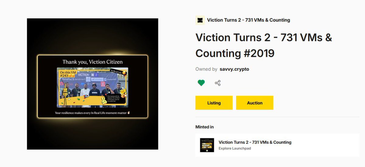 techsavvyy02's tweet image. 24 mints collected, from IRL to Community, Foundation to Ecosystem.

Each NFT carries a memory: @VictionEco events, my journey as a Vanguard, the countless community contributions, votes, and moments we built together.

Honored to mint and celebrate every milestone that shaped…