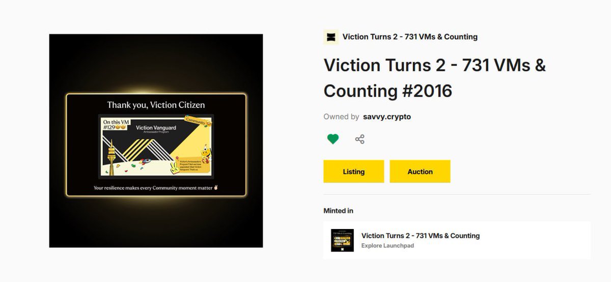 techsavvyy02's tweet image. 24 mints collected, from IRL to Community, Foundation to Ecosystem.

Each NFT carries a memory: @VictionEco events, my journey as a Vanguard, the countless community contributions, votes, and moments we built together.

Honored to mint and celebrate every milestone that shaped…