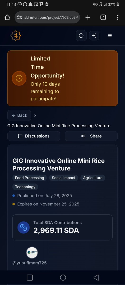 Abdulsubhann0's tweet image. Crowdsourcing for growth! 🤝 Support a scalable mini rice processing venture that uplifts communities responsibly.
🔗 sidrastart.com/project/7f63fd…
#HalalBusiness #ShariaCompliant #RiceTech
