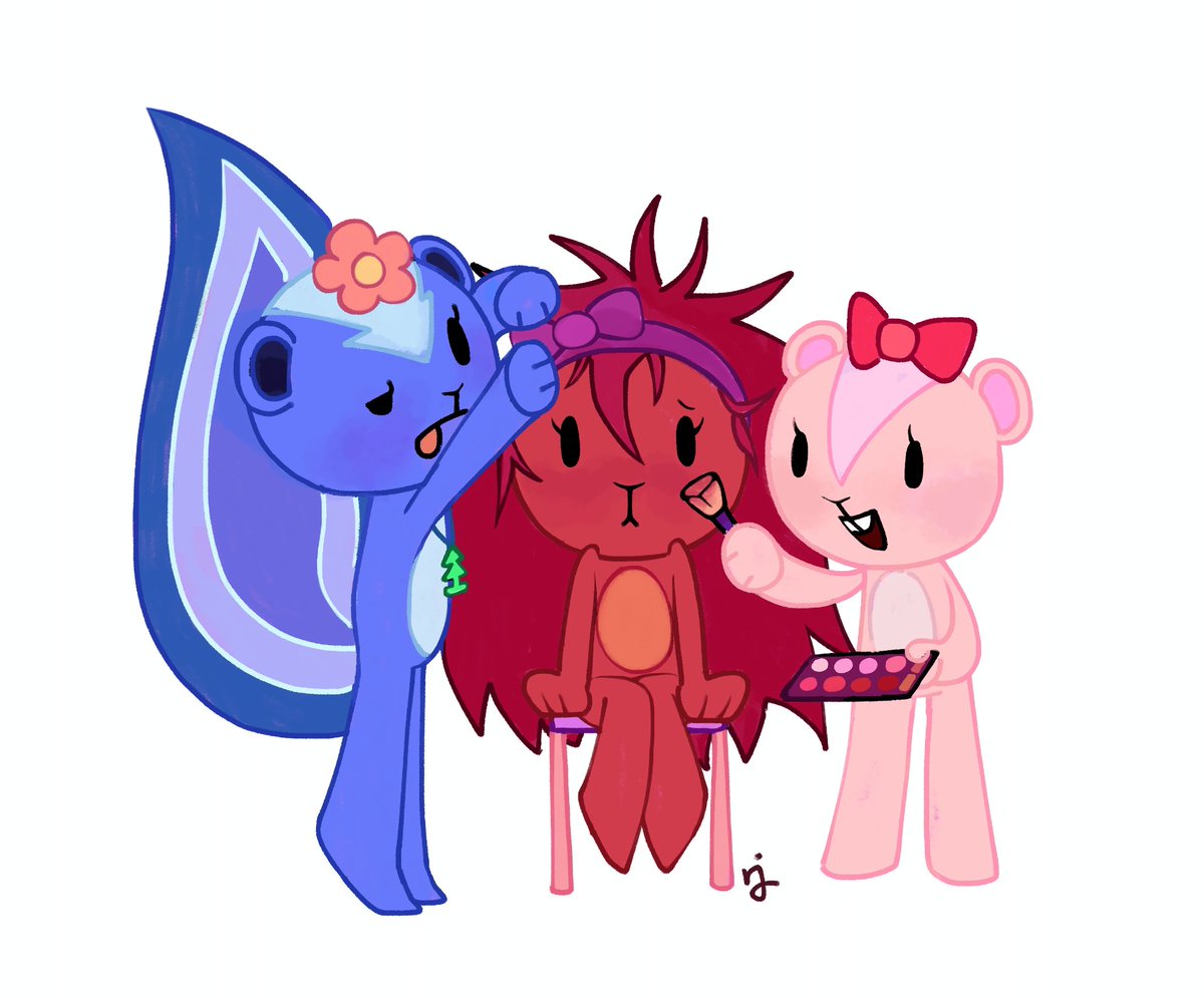 JazR024's tweet image. New style 
#happytreefriends
#Flaky #petunia #giggles #htf擬人化