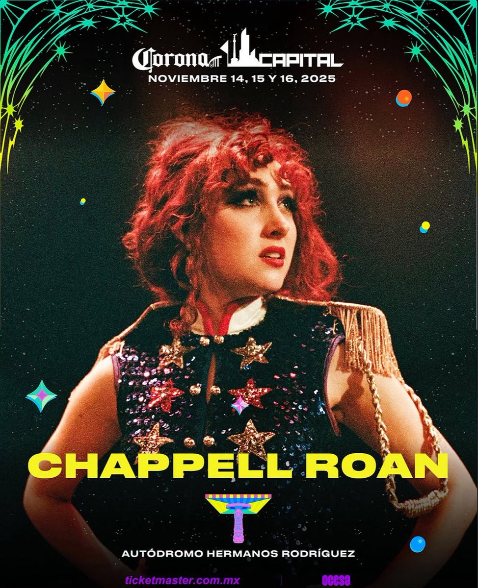 📲| Chappell Roan Fandemonium via IG

“tune in tomorrow at 11PM CT to see @chappellroan’s live performance at corona capital. the performance will be live-streamed on @coronacapital’s socials ⋆✴︎˚。⋆”

📅: Nov. 16 (Sunday)
⏰: 1PM (Philippine Time)