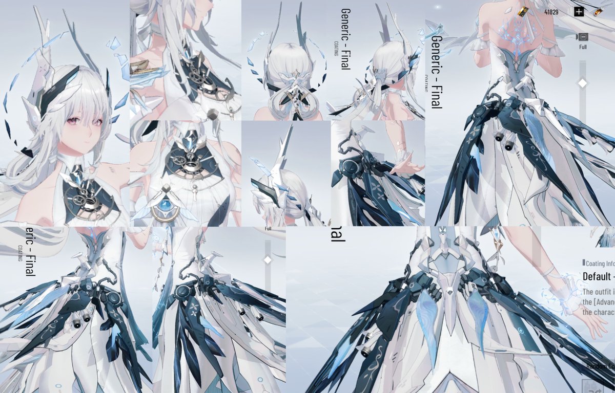 liv: limpidity
imo the best part of her design is definitely her boosters. though, i do prefer the boosters and wings on luminance and empyrea respectively, i also think limpidity's are quite delicate and pretty. i especially love the piece on her lower back that resembles a fin