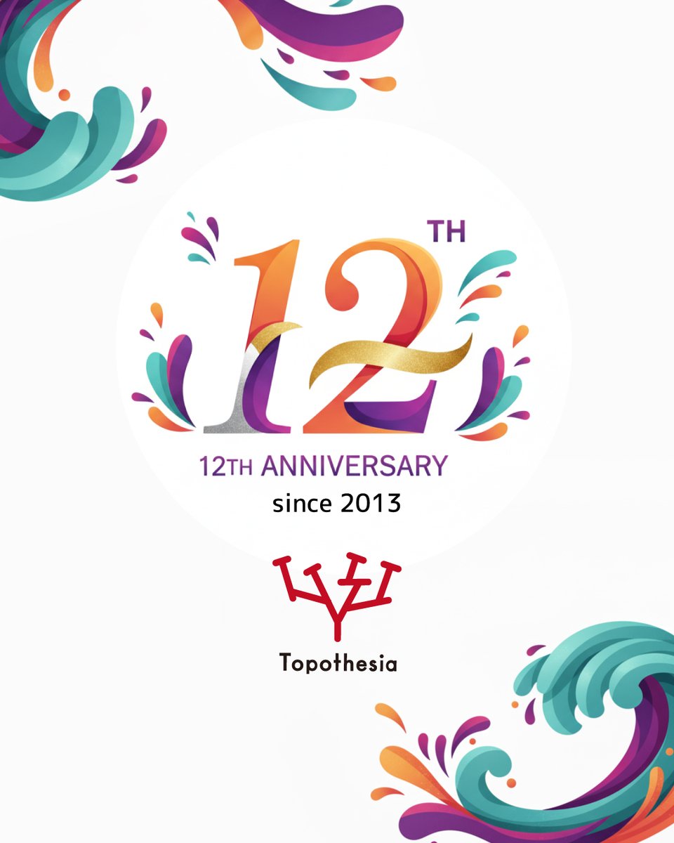 本日でトポセシアは12周年🎉

今日を迎えられたのも、関わってくださった全ての皆様のおかげです。
誠にありがとうございます✨

みなさまの活躍を原動力として、これまで以上に励んでまいります！

13年目もどうぞよろしくお願いいたします🙇‍♂️

#トポセシア #12周年