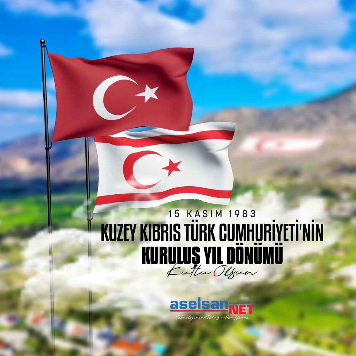 AselsanNET_TR's tweet image. Kuzey Kıbrıs Türk Cumhuriyeti’nin kuruluş yıl dönümünü kutluyoruz.

Bu anlamlı günde, özgürlük ve egemenlik için verilen mücadeleyi bir kez daha saygıyla anıyoruz.🇹🇷
#Aselsannet
