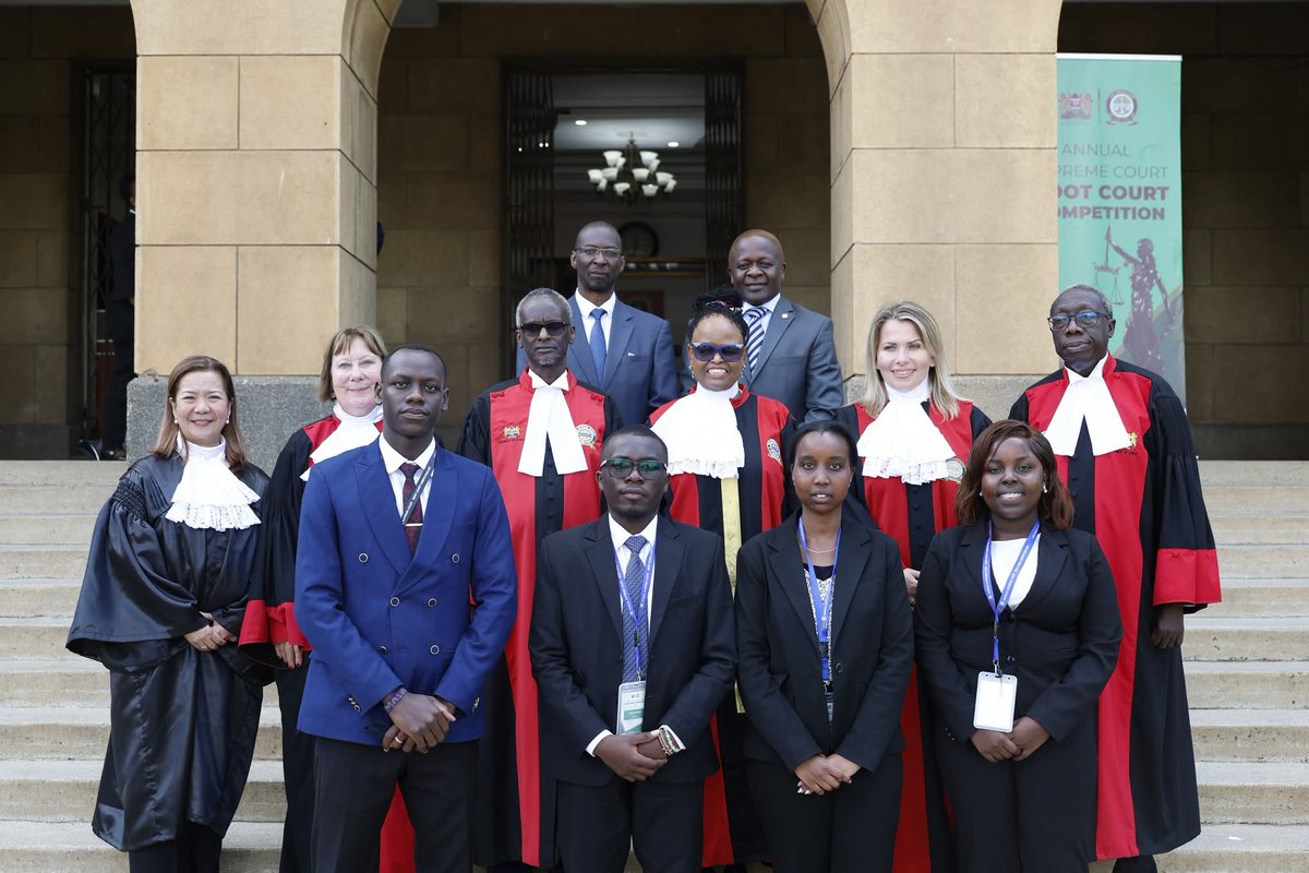 lawkabarak's tweet photo. #MootCourtExcellence
#KabarakPride
Our gallant team—Tracy, Ashley, and Liberty—emerged 1st Runners-Up 🏆 at the 2nd Edition of the Supreme Court Moot Court Competition, hosted by @Kenyajudiciary!

To crown it all, Tracy was named Best Oralist in this prestigious competition!🔥🏅 https://t.co/7iK6lQlc5G