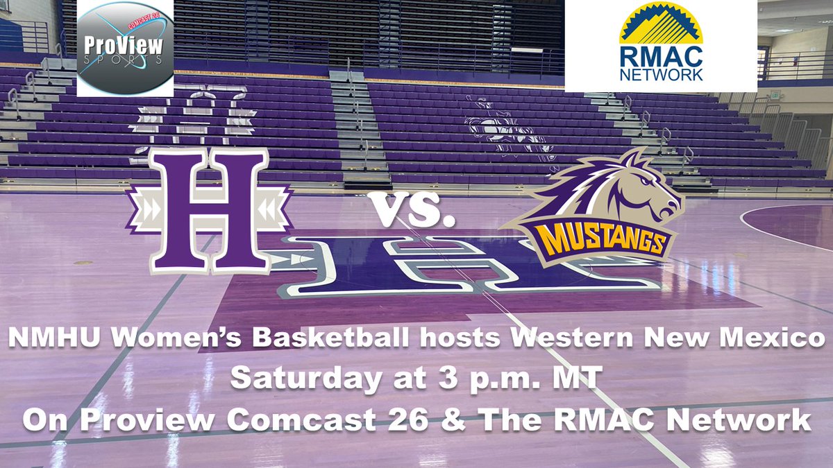 ProViewTV's tweet image. New Mexico Highlands Women&apos;s College Basketball vs. Western New Mexico Saturday at 3 p.m. MT with @ScottGaletti and Steve Davis on the call on The RMAC Network and Proview Comcast 26.
Broadcast Link Below.
rmacnetwork.com/nmhighlands/?B…