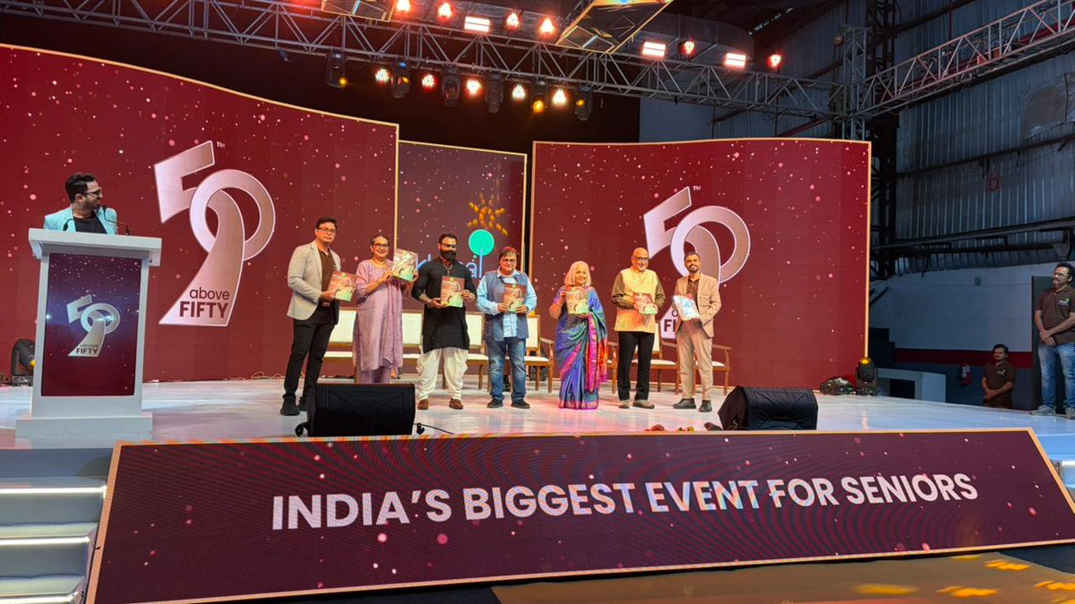 50aboveFifty's tweet photo. A truly special moment!
The Khyaal Magazine has been officially launched by Rohini Hattangadi ji, Mangesh Gawade ji, Rakesh Bedi ji, Yasmin Sait ji and Mansur Dalal ji.
🎫 Book your tickets now: https://t.co/ewyQ4aLFMv
#50Above50 #Khyaal #SeniorSuperstars #MegaEvent #MumbaiEvents #Nesco #Magazine